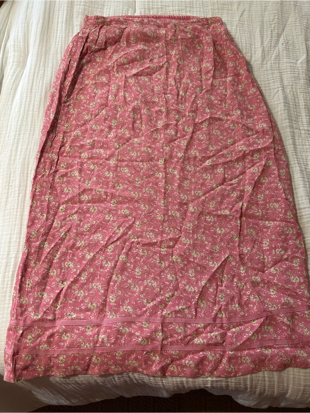 APRIL CORNELL Vintage Prairie Ditsy Floral Side Button Maxi Skirt